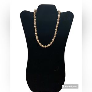 NECKLACE Lightweight Natural and Metal Gold Beads.  15” L  Brand New!